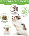 TINDTOP Catnip Chew Toys for Cats, 12 Pack Natural Silvervine Sticks for Kittens Teeth Cleaning, Matatabi Dental Care, Increase Appetite, Calm Cat Anxiety and Stress, Aggressive Chewers Cat Dental Toy