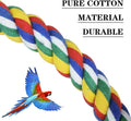WishLotus Bird Perches, Parrot Colorful Climbing Rope Swing Toys Parrot Stand with Bell and Hanging Clip for Parrots, Bu