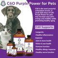 C60 Power for Pets - C60 in Organic MCT Coconut Oil, Natural Wellness Support for Dogs & Cats, Pure Carbon Fullerenes, Promotes Healthy Aging, Energy, & Mobility - 2 fl oz Bottle