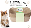UBozeuiv Disposable Cat Litter Boxes 6-Pack, Compact Cat Ear Design, Sturdy Travel Litter Box for Kittens & Small Cats, Recyclable Cardboard Litter Tray for Home, Car & Crate Use