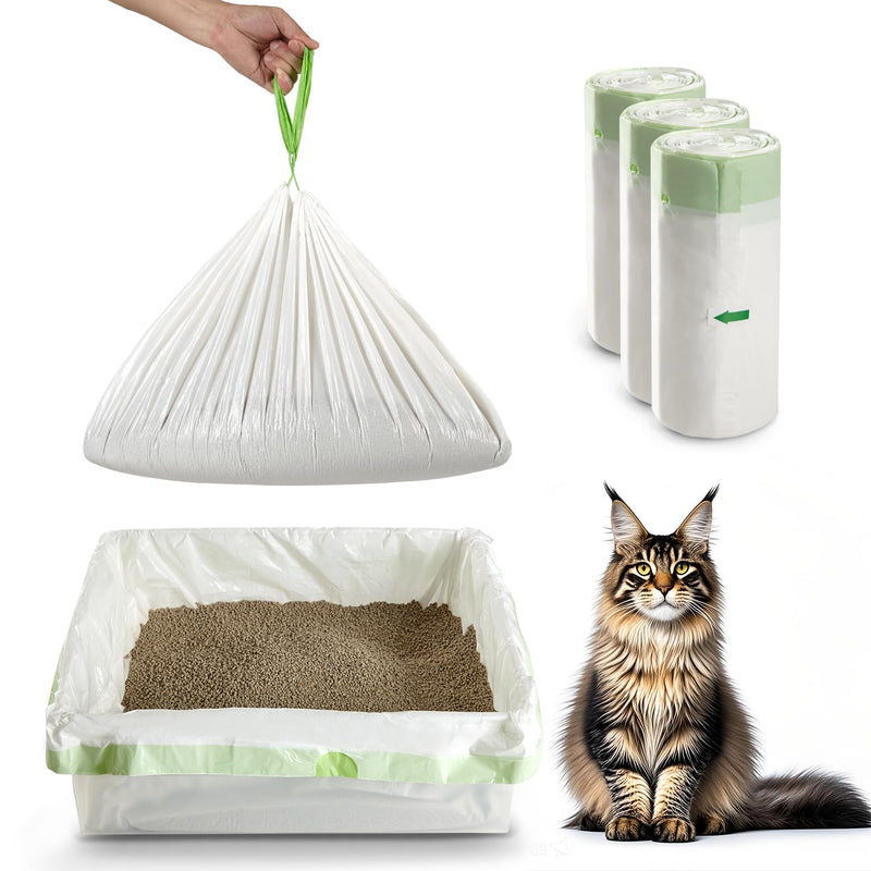 Cat Litter Box Liners Disposal Bags with Tie Handles,Large,37