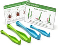 Tick Removal Tool & Twister Kit for Dogs, Cats & Humans, 4-Pack Portable Tick Remover Spoon & Puller Set with ID Card - 