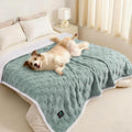 Luciphia Waterproof Dog Blanket, Leakproof Large Pet Blanket for Couch Sofa Bed Furniture Cover Protector, Washable Soft Sherpa Fleece with 3D Jacquard, Cozy Calming Reversible,Sage Green, 85"x57"