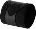 Equinavia Luna 9' Fleece Polo Wraps, Set of 4 Horse Leg Bandages with Storage Bag | Black - One Size - Black - One Size
