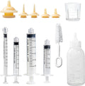 Newborn Pet Feeding Kit, 100ml Small Animal Nursing Bottle with BPA-Free Nipple, Oral Syringe, Measuring Cup & Cleaning 