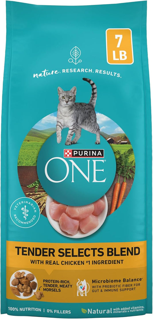 Purina ONE Natural Dry Cat Food, Tender Selects Blend With Real Chicken - 7 lb. Bag