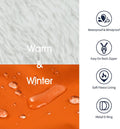 Dog Winter Coat Waterproof - Orange,Medium - Dog Coat with Harness Built in
