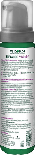 Vet's Best Waterless Flea & Tick Bath for Cats, Plant-Based, 8 oz