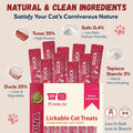 Pawmate Lickable Tuna & Duck Cat Treats, High Moisture Wet Cat Squeeze Snacks for Urinary Health & Hydration, Creamy Cat Puree for Kittens & Adult Cats, Grain-Free & Easy to Digest, 20 Tubes x 15g