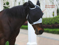 T TEKE Fine Mesh Horse Fly Mask with Ears, UV Blocking 3D Eye Visor with Extra Fleece Cushioned Forehead, Protection fro