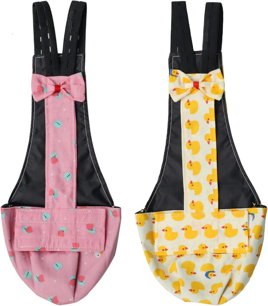 BestParts 2pc Button Adjustable Diaper for Goose Duck Chicken Pink+Yellow M