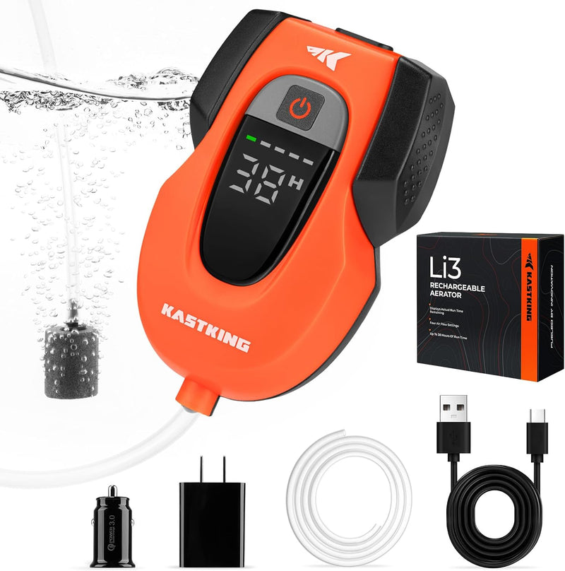KastKing Li3 Rechargeable Live Bait Aerator Pump & Bubbler with Hang Hook