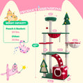 SHA CERLIN 67in Tall Cat Tree/Climbing Tower with Top Perch, Hammock, Sisal Scratching Posts/Cute Condo for Indoor Kitti