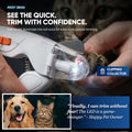 2-in-1 Dog & Cat Nail Clippers and Grinder with Light – Upgraded Safety Guard to Avoid Overcutting, Sharp Blade, Painless Quiet Pet Nail Claw Trimmers, Professional Grooming Tool for Large Small Pets