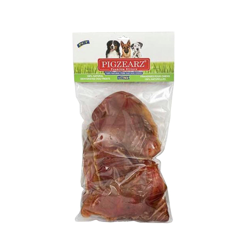 PCI -Pet Center, Inc Pigzears - 100% Pig Ears - Dog Treat - 6 Count