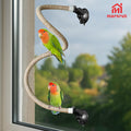 Suction Cup Rope Bird Perch - Bendable Parrot Standing Toy for Climbing & Grinding, Engagement Toys for Window, Bath, Car, Travel, Birdcage Accessories for Smal