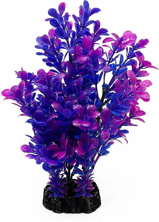 Mipukbay Purple Aquarium Plants - Artificial Plastic Fish Tank Decor, Realistic Ornament Safe for Fish & Shrimp, Low-Mai