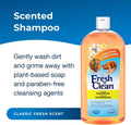 PetAg Fresh ’n Clean Scented Shampoo, Classic Fresh Scent - 32 oz - Moisturizes with Vitamin E & Aloe Vera - Strengthens