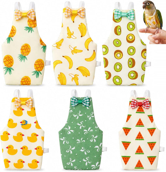 6 Pcs Cockatiel Diaper, Bird Diaper Adjustable Straps Anti-Leak Washable