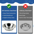 ZUFECY 2-Pack Cat Bowls, 5.5'' Stainless Steel Cat Bowl, Pet Food & Water Dishes, Non-Tip and Easy Clean Kitten Bowls for Small Cats, Indoor/Outdoor Use