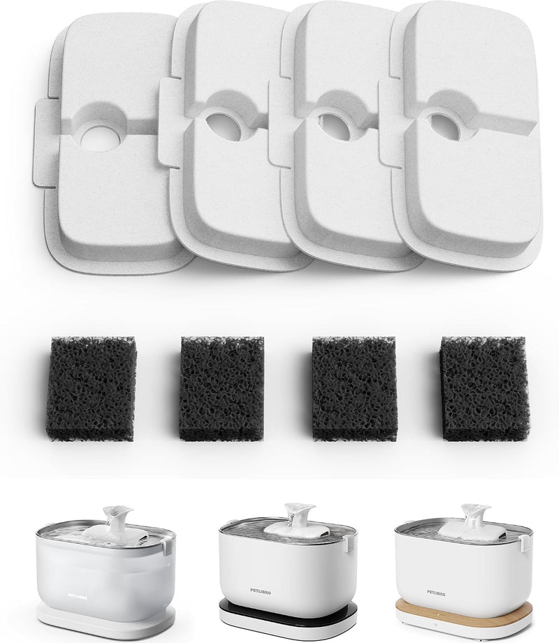 PETLIBRO 4 Packs Replacement Filters for Dockstream Cat Water Fountain PLWF105/PLWF115/PLWF005, 2 Months Set of Replacem