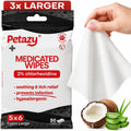 Petazy 2% Chlorhexidine Wipes for Dogs 3X Larger | Yeast Infection Ringworm Fungus Hot Spot Itch Relief | Medicated Antibacterial Antifungal Gentle Soothing Topical Wipes for Dog Cat | 50 Wipes 5x6