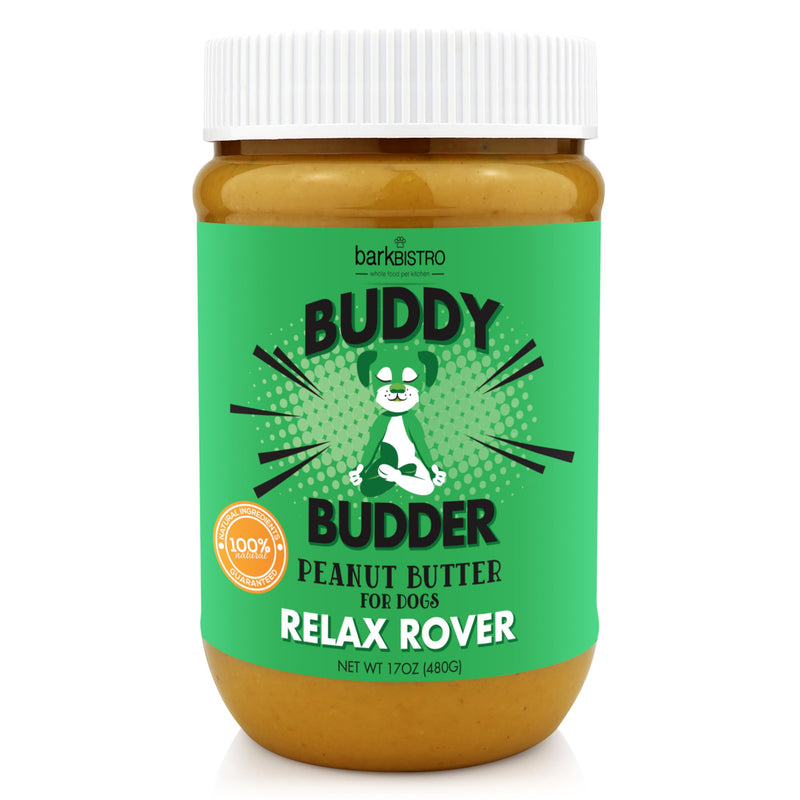 Relax Rover Buddy Budder (Stress + Anxiety), 100% Natural Dog Peanut Butter, Dog Supplment, Made in USA 17oz