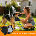 ZQJKLE Cat & Dog Grooming Gloves for Shedding Brushes 1 Pair and Pet Grooming Rake 1PC, Double Sided Dematting, Deshedding Brush & Massage, Safe for Dogs & Cats