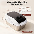 304 Stainless Steel Dog Food Storage Container with Lid for Cat Bird Pet Dry Food Treats, Mouse Proof Small Storage Bin 