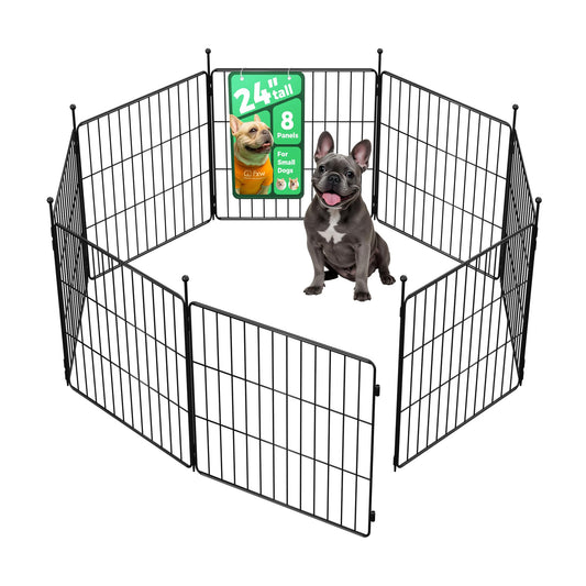 FXW MiniPaws Unleashed Dog Playpen, Expandable & Portable Design for Yard, RV Camping and Indoor Use, for Puppies and Small Dogs, 24-inch 8 Panels