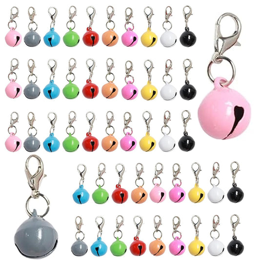 Jaczora 50 PACK Pet Bells for Cat Dog, Round Bell with Loud Crisp Sound Multicolor Cat Dog Collar Charm Pet Pendant Accessories Jingle Bell for Christmas Decoration