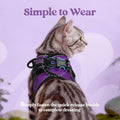 rabbitgoo Cat Harness and Leash, Step-in Escape Proof Kitten Harness Set, Soft Comfortable Cat Vest, Easy to Wear and Adjust, Reflective for Safe Outdoor Walking, Purple, Small