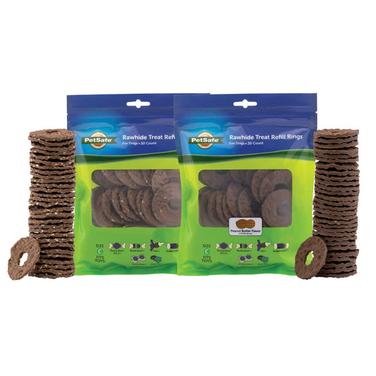 PetSafe Dog Treat Ring Variety Pack for Busy Buddy Toys 2 Tasty Flavors 60 Refills Large