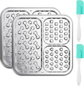 Kactoily 2-Pack 304 Stainless Steel Lick Mat for Dogs and Cats