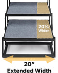 Veehoo Collapsible Dog Stairs for Large Dogs Car Truck SUV, Extra Wide 20"