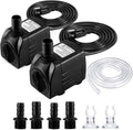 CWKJ Fountain Pump, 2 Packs 400GPH Submersible Water Pump with 6.5ft Tubing