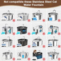 MJYNITE Cat Water Fountain Filter Replacement Kit - 6 Cat Fountain Filters, 6 Sponges & 1 Brush, Compatible with Stainless Steel Pet Fountains