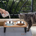 Summark Stainless Steel Raised Cat Food Bowl for 2 Bowls, 5.5-Inch Replaceable Cat Bowl, Pack of 2 （Not fit 4.7 inch 3 B