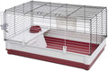 MidWest Homes for Pets 158 Wabbitat Deluxe Rabbit Home, Rabbit Cage, 39.5 L x 23.75 W x 19.75 H Inch, Maroon/White