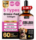 Premium Collagen for Dogs & Cats – 5 Types of Grass-Fed Collagen (I, II, III, V & X), Fast Allergy & Itch Relief Dog Colágeno with MSM, Biotin & Hyaluronic Acid – Supports Healthy Skin & Joints –120ml