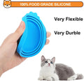PWOD 2 Pack Pet Food Can Covers, Silicone Universal Can Lids for Dog & Cat Food, BPA Free, One Fit Most Standard Size Food Cans Green/Blue