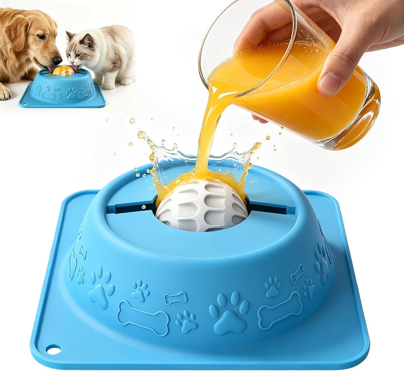Slow Feeder Dog Bowl for Liquid Treats, Anti-Slip Lick Bowl, Bone Broth and Yogurt Puzzle Feeder, Dog Enrichment Toys No
