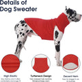 IECOii 4XL Dog Sweater - Stretch Fleece Sweater with Turtleneck,Red