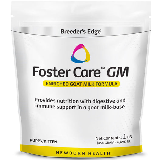 Breeder’s Edge Foster Care GM Enriched Goat Milk Formula for Kittens, Puppies, Cats & Dogs – Easy-to-Digest, Nutritionally Balanced Powdered Milk Replacer, Supports Healthy Growth & Development – 1lb