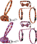 2 Pack Halloween Cat Harness and Leash Breakaway Cat Collars with Bow tie