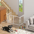 Snuowu 16" Freestanding Short Dog Gate for Small Dogs – Foldable & Retractable, Expands Up to 48" Wide, 4-Panel Pet Barr