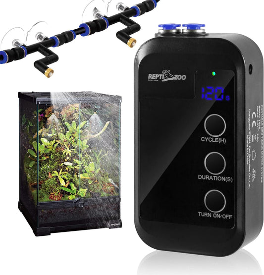 REPTI ZOO Reptile Humidifier, Mini Automatic Misting System for Reptile Terrariums, Rainforest Spray System with Adjusta