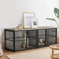 Lyromix 86.62'' Dog Crate Furniture Large Breed TV Stand, Grey