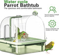 Automatic Bird Bath for Cage, Parrot Bathtub, Indoor Cockatiel Bathtub Shower with Pump, Circulating Water, Birds Shower