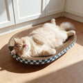 Cat Scratcher Bed with Toys, 2 Pack Oval Cat Scratcher Cardboard, Indoor Cat Scratch Bowl, Large Cat Scratching Board wi